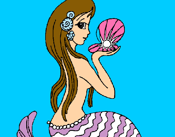 Dibujo Sirena y perla pintado por 809vale