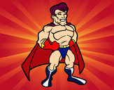 Dibujo Superhéroe musculado pintado por espinosa