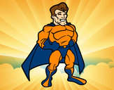 Dibujo Superhéroe musculado pintado por Rikardoa