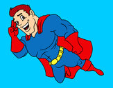 Dibujo Superhéroe volando pintado por iviruiz