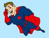 Dibujo Superhéroe volando pintado por Rikardoa