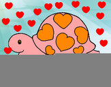 Dibujo Tortuga con corazones pintado por emily7