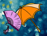 Dibujo Abanico y paraguas pintado por Clara_60