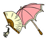 Dibujo Abanico y paraguas pintado por Roci82