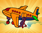 Dibujo Avión cargando equipaje pintado por emir