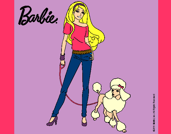 Dibujo Barbie con look moderno pintado por milenita19