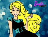 Dibujo Barbie con su vestido con lazo pintado por neruxxi