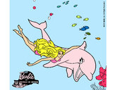 Dibujo Barbie y delfín pintado por HECTORIN