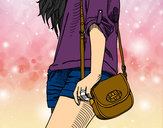 Dibujo Chica con bolso pintado por JhoaYY