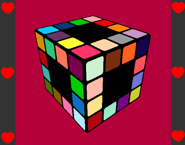 Dibujo Cubo de Rubik pintado por arocena