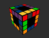 Dibujo Cubo de Rubik pintado por widon1