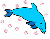 Dibujo Delfín contento pintado por loventi201
