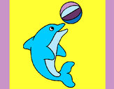 Dibujo Delfín jugando con una pelota pintado por zoeliux