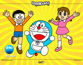 Dibujo Doraemon y amigos pintado por Elena2000