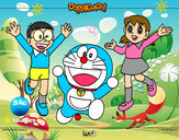 Dibujo Doraemon y amigos pintado por irene01
