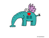 Dibujo Elefante con alas pintado por BarbiiSwag