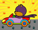 Dibujo Gato conduciendo pintado por Lois