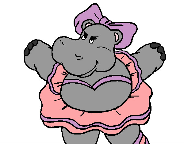 Dibujo Hipopótama con lazo pintado por Lapintora
