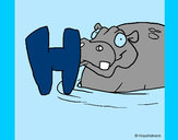 Dibujo Hipopótamo 1 pintado por elefante