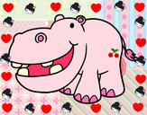 Dibujo Hipopótamo pequeño pintado por AndreVAB
