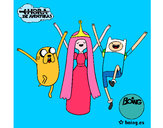 Dibujo Jake, Princesa Chicle y Finn pintado por desit3