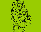 Dibujo Madre e hija abrazadas pintado por carla2000