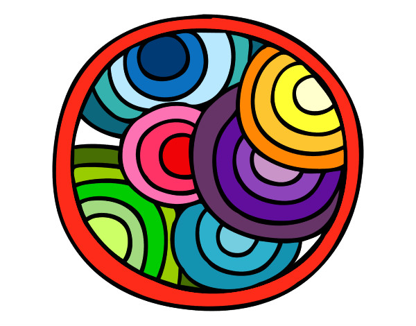 Dibujo Mandala circular pintado por mariaturne