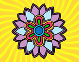 Dibujo Mándala con forma de flor weiss pintado por LOLAPAPISA