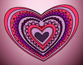 Dibujo Mandala corazón pintado por arocena