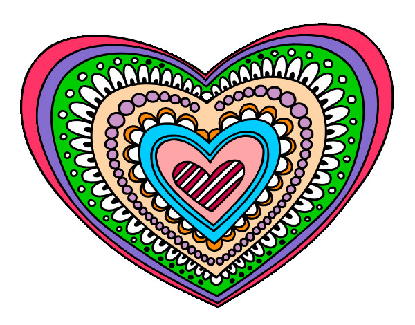 Dibujo Mandala corazón pintado por BarbiiSwag