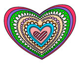 Dibujo Mandala corazón pintado por BarbiiSwag