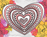 Dibujo Mandala corazón pintado por Lapintora