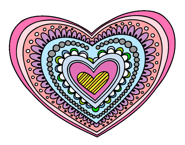 Dibujo Mandala corazón pintado por Loreto-Xar