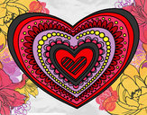Dibujo Mandala corazón pintado por mafer1234