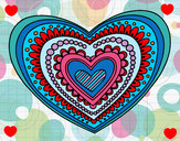Dibujo Mandala corazón pintado por mikeila 