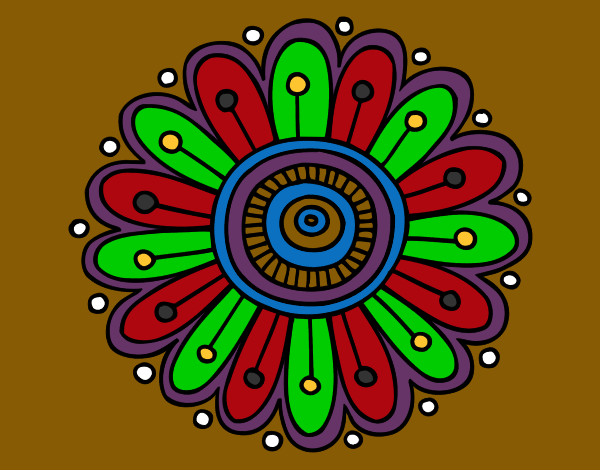 Dibujo Mandala margarita pintado por widon1