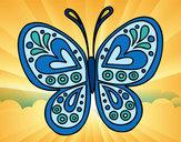 Dibujo Mandala mariposa pintado por anjana