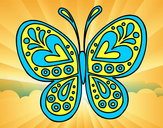 Dibujo Mandala mariposa pintado por Divaloal