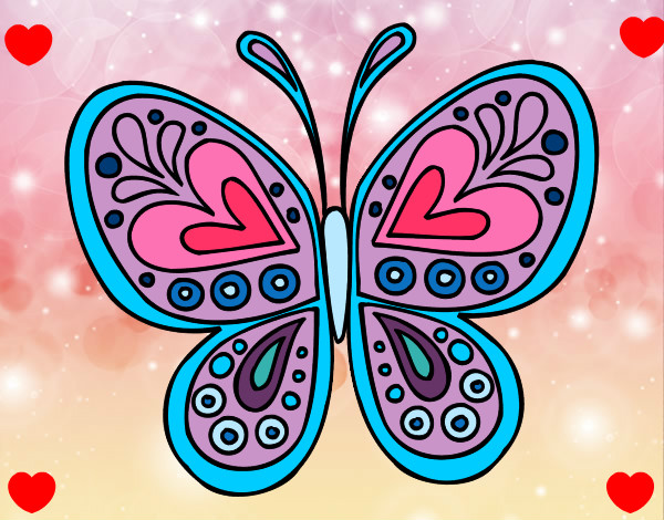 Dibujo Mandala mariposa pintado por mikeila 