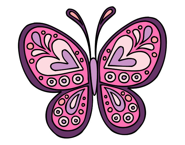 Dibujo Mandala mariposa pintado por yuanhi