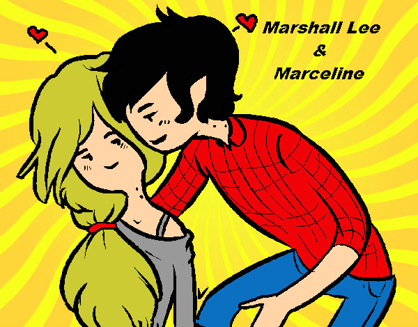Dibujo Marshall Lee y Marceline pintado por marshallx