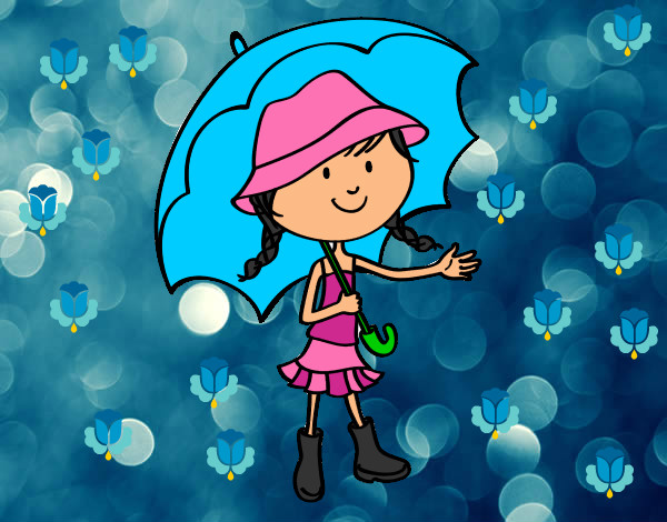 Dibujo Niña con paraguas pintado por annethnava