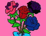 Dibujo Ramo de rosas pintado por yucca