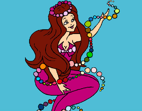 Dibujo Sirena entre burbujas pintado por mari101