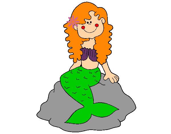 Dibujo Sirena sentada en una roca pintado por Roci82