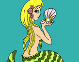 Dibujo Sirena y perla pintado por Divaloal