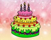 Dibujo Tarta de cumpleaños pintado por frangalan
