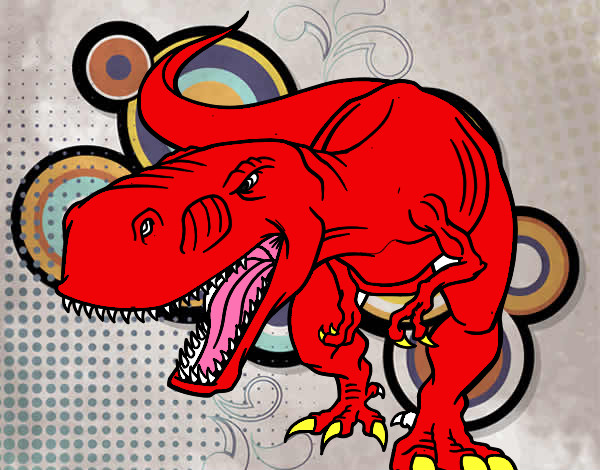Dibujo Tiranosaurio Rex enfadado pintado por ABIMELE 