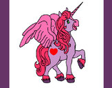 Dibujo Unicornio con alas pintado por vio332