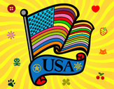 Dibujo Bandera de los Estados Unidos pintado por Lois